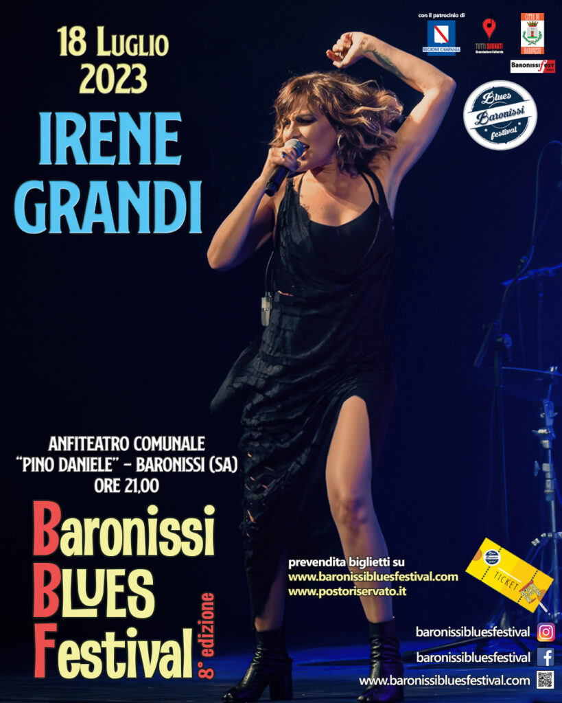 Sarà Irene Grandi ad aprire l'ottava edizione del Baronissi Blues Festival!